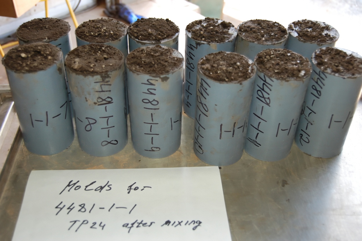 Molded samples for treatability study.