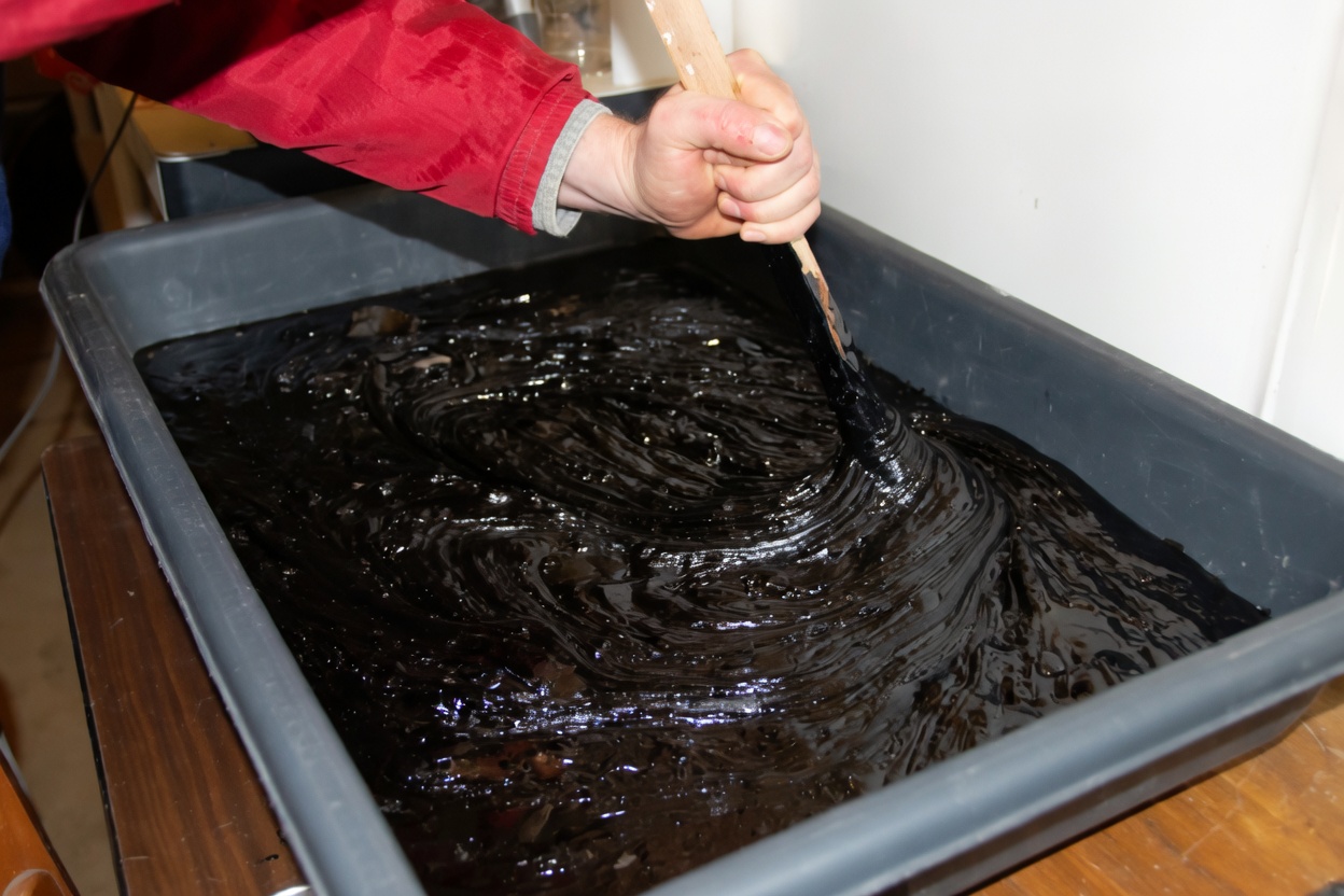 Preparation of petroleum-contaminated soil for treatability study.